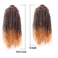 Rabos de cavalo sintéticos Afro Kinky Curly Ombre com cordão